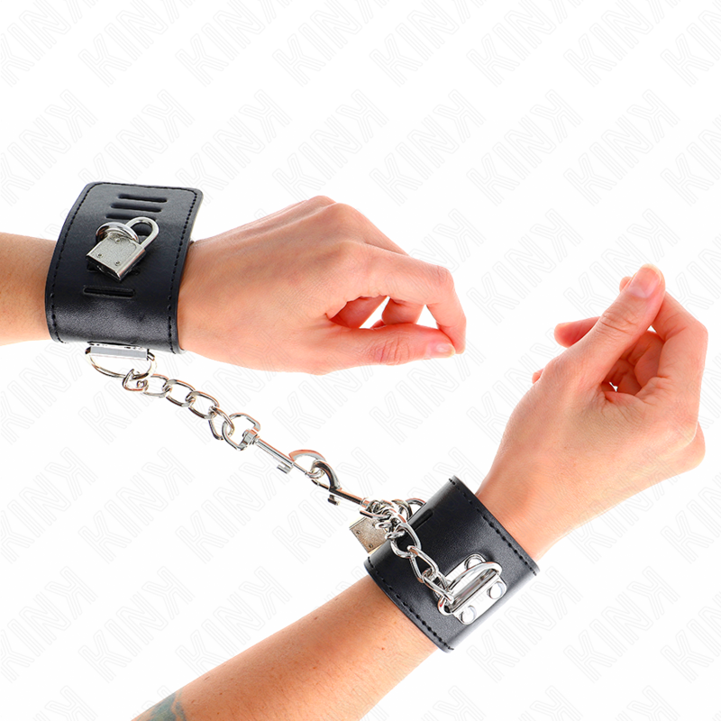 Kink - resistenza da polso con chiusura a lucchetto nero regolabile 16-23 cm x 5,5 cm