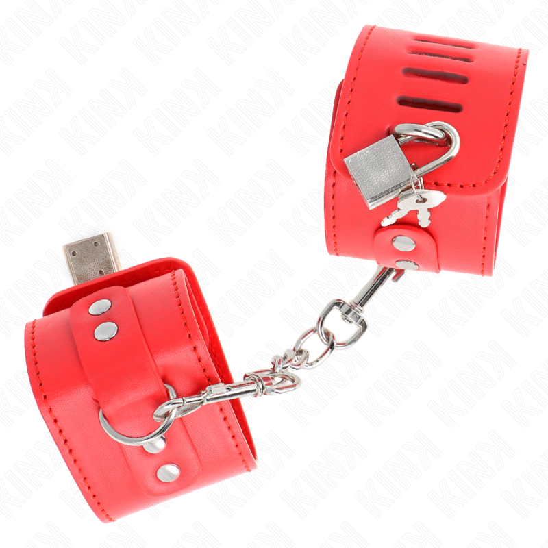Kink - resistenza da polso con chiusura a lucchetto rosso regolabile 16-23 cm x 5,5 cm