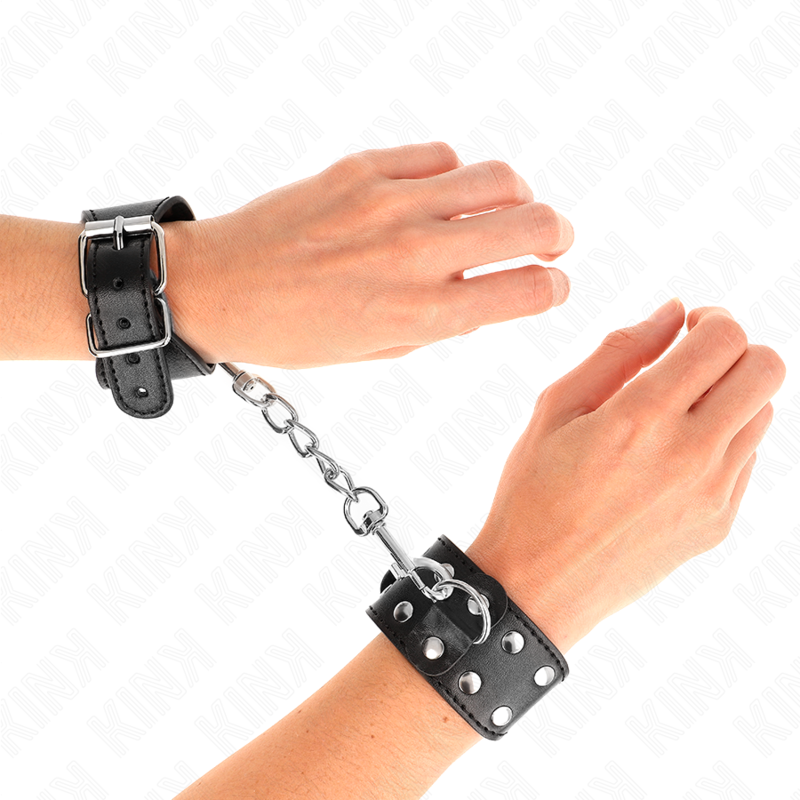 Kink - cinturini con doppia linea di borchie regolabili nero