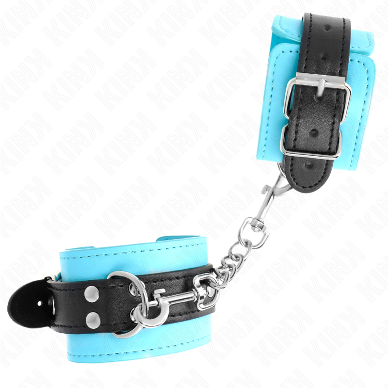 Kink - resistenza da polso con gancio blu imbottito in pelliccia regolabile 20-28 cm x 5,5 cm