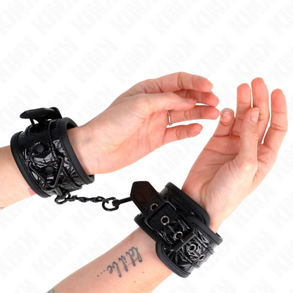 Kink - resistenza da polso con motivo a diamanti nero regolabile 17-26 cm x 5,5 cm