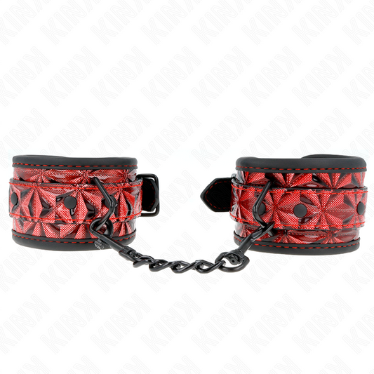 Kink - resistenza da polso con motivo a diamanti rosso scuro regolabile 17-26 cm x 5,5 cm