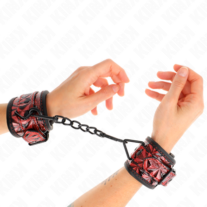 Kink - resistenza da polso con motivo a diamanti rosso scuro regolabile 17-26 cm x 5,5 cm