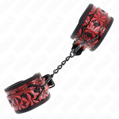 Kink - resistenza da polso con motivo a diamanti rosso scuro regolabile 17-26 cm x 5,5 cm