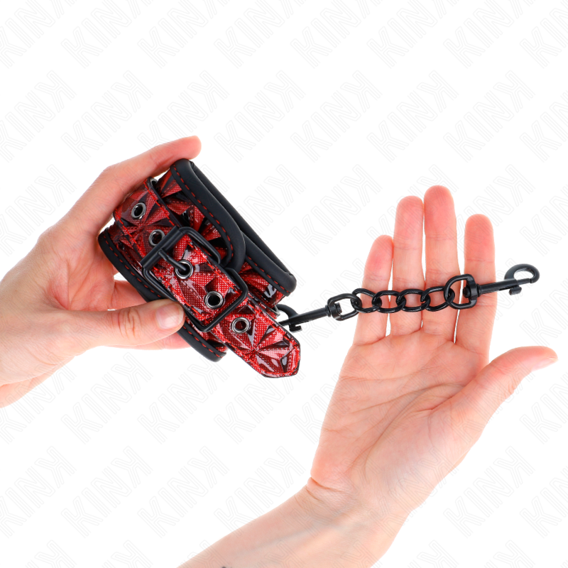 Kink - resistenza da polso con motivo a diamanti rosso scuro regolabile 17-26 cm x 5,5 cm