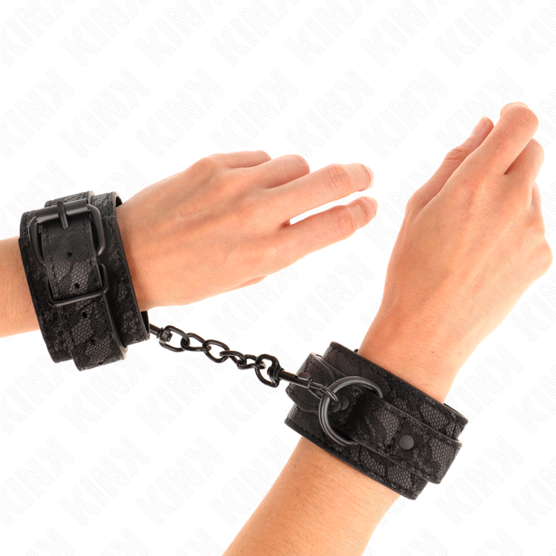 Kink - polsi ricoperti di pizzo scuro regolabili nero 19-26 cm