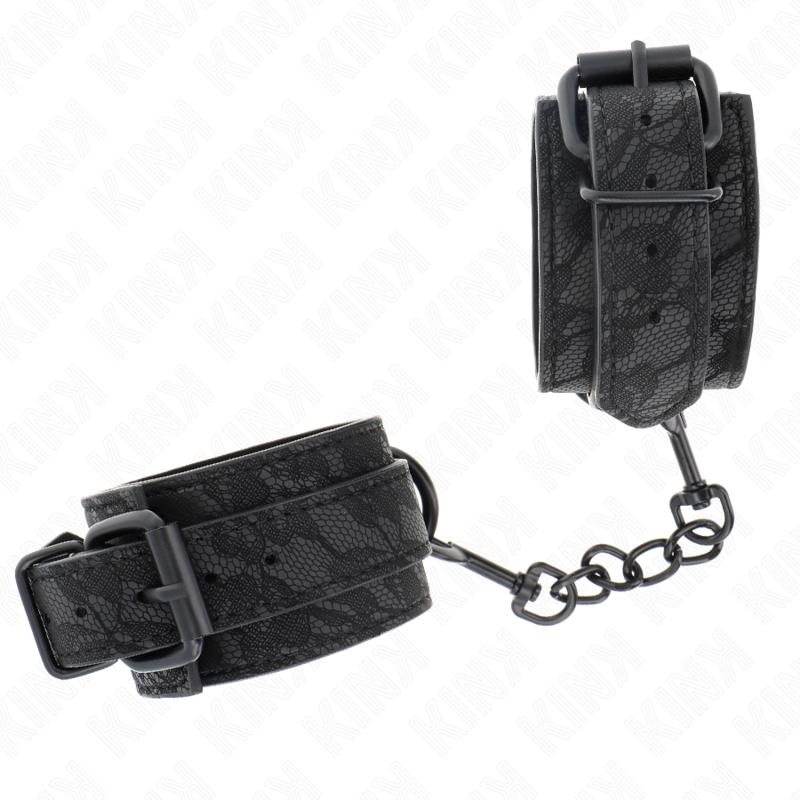 Kink - polsi ricoperti di pizzo scuro regolabili nero 19-26 cm