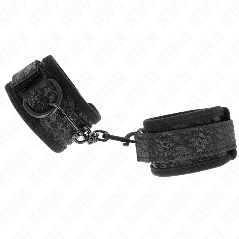 Kink - polsi ricoperti di pizzo scuro in neoprene regolabile nero 20-29 cm x 5 cm