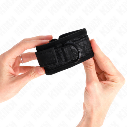 Kink - polsi ricoperti di pizzo scuro in neoprene regolabile nero 20-29 cm x 5 cm