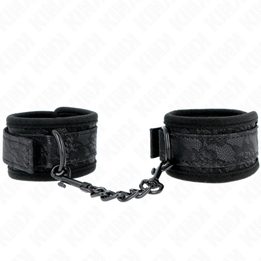 Kink - polsi ricoperti di pizzo scuro in neoprene regolabile nero 20-29 cm x 5 cm