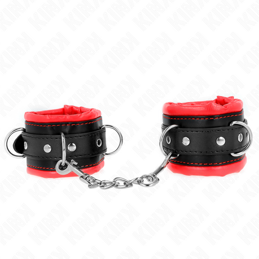 Kink - resistenza da polso pesante con fodera in pelliccia rossa regolabile 20-30 cm x 6 cm