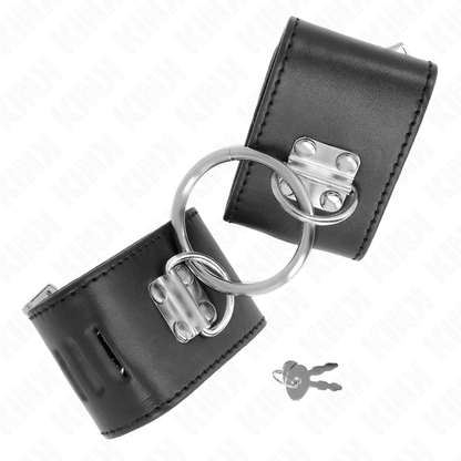 Kink - polso fisso con chiusura ad anello e lucchetto nero regolabile 16-23 cm x 5,5 cm