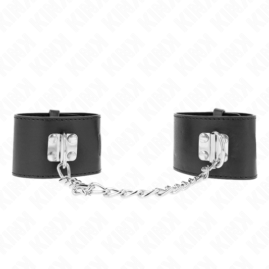 Kink - polso fisso con catena 30 cm e chiusura lucchetto nero regolabile 16-23 cm x 5,5 cm