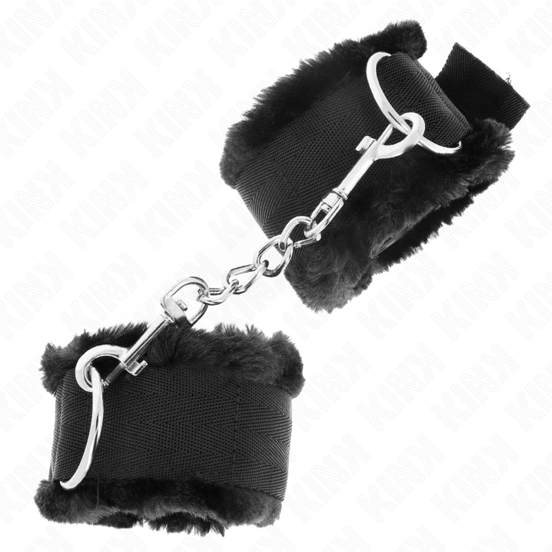 Kink - poggipolsi foderati in pelliccia neri regolabili 17-31 cm x 7 cm