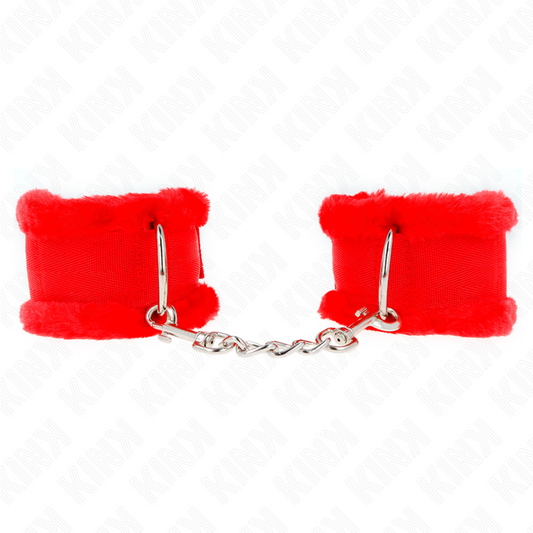 Kink - poggipolso foderato in pelliccia rosso regolabile 17-31 cm x 7 cm