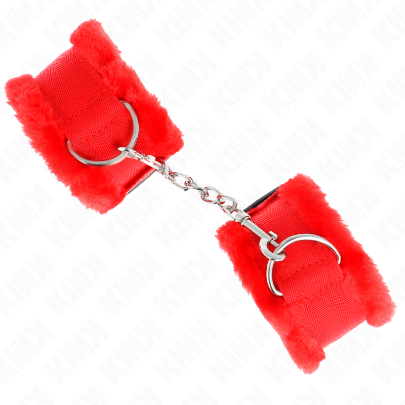 Kink - poggipolso foderato in pelliccia rosso regolabile 17-31 cm x 7 cm