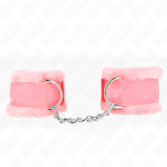 Kink - poggipolsi foderati in pelliccia rosa regolabile 17-31 cm x 7 cm