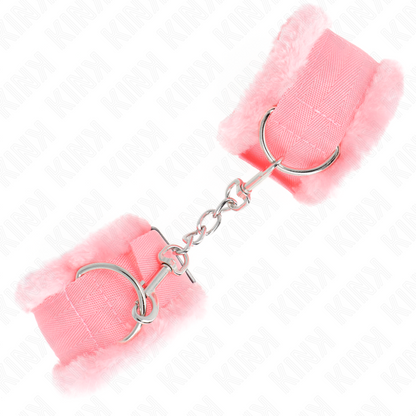Kink - poggipolsi foderati in pelliccia rosa regolabile 17-31 cm x 7 cm