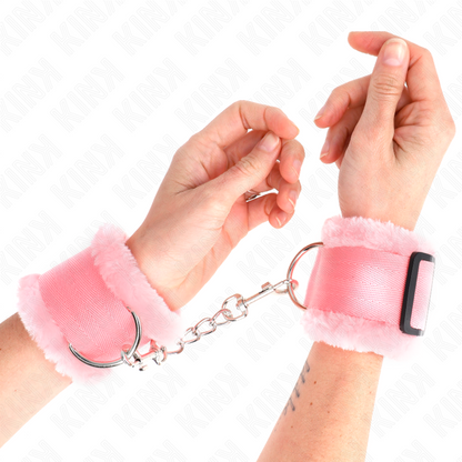 Kink - poggipolsi foderati in pelliccia rosa regolabile 17-31 cm x 7 cm