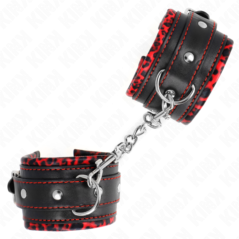 Kink - poggipolsi imbottiti in pelliccia rosso/nero regolabile 17-29 cm x 6 cm