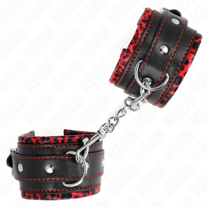 Kink - poggipolsi imbottiti in pelliccia rosso/nero regolabile 17-29 cm x 6 cm