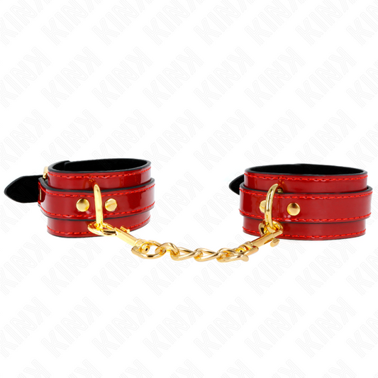 Kink - polsini joanna angel rosso regolabile con catena oro 16.5-26 cm x 4 cm