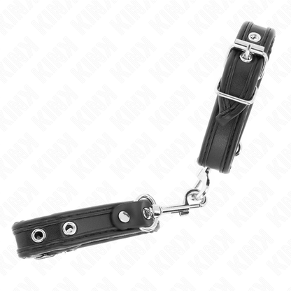 Kink - mini braccialetti neri con borchie regolabili 16-22 cm x 2 cm