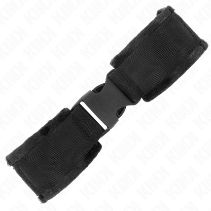 Kink - sangle de poignet en nylon hook&loop rouge-noir modèle 1 réglable 25-35 cm x 6 cm