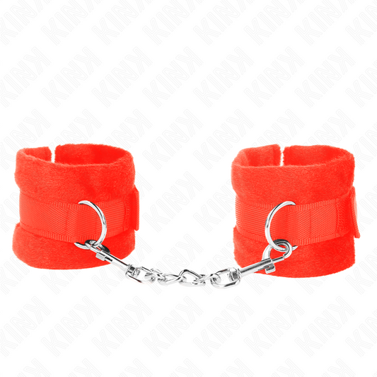 Kink - polsini in pelliccia per principianti rosso 30 x 7 cm