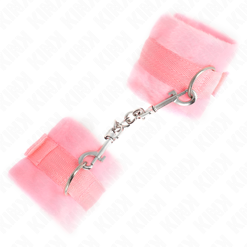 Kink - Menottes en fourrure pour débutants roses 30 x 7 cm
