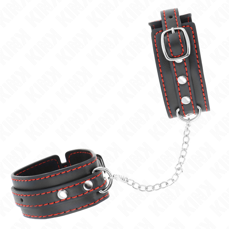 Kink - potenziale da polso piccola nera con fodera rossa regolabile 14-24 cm x 3,5 cm