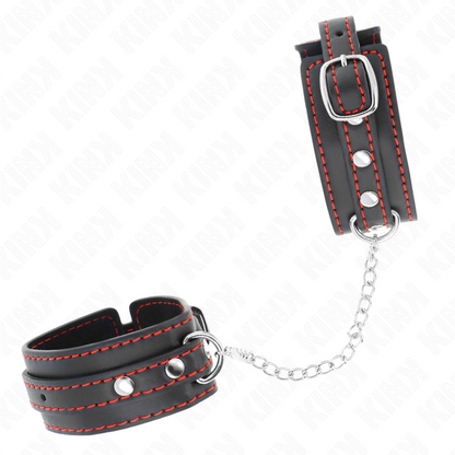 Kink - potenziale da polso piccola nera con fodera rossa regolabile 14-24 cm x 3,5 cm