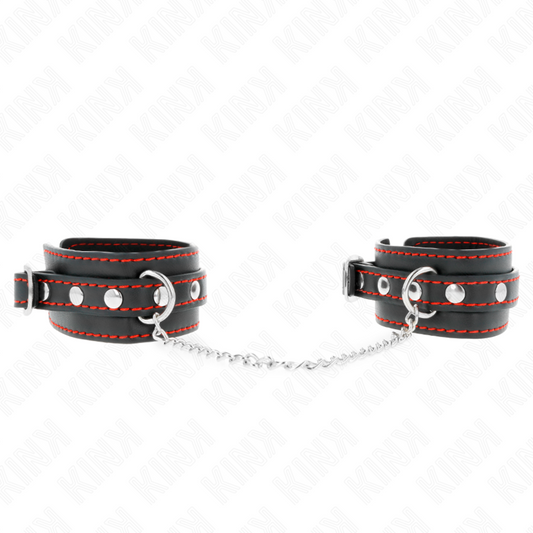 Kink - potenziale da polso piccola nera con fodera rossa regolabile 14-24 cm x 3,5 cm