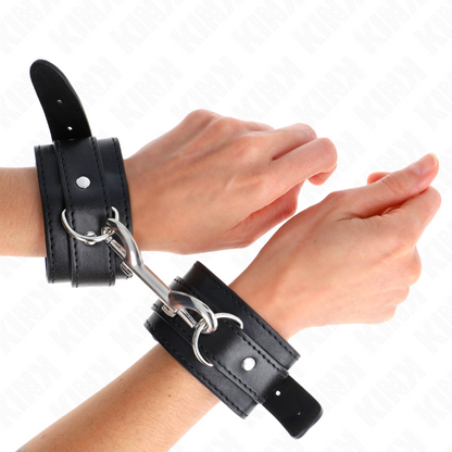 Kink - potenziale da polso fila di rivetti singola nera regolabile 17-28 cm x 5 cm