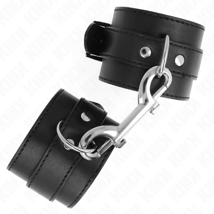Kink - tenuta da polso-fila di rivetti singola e fibbia grande nera regolabile 17-28 cm x 5 cm