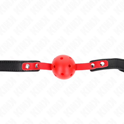 Kink - palla dura cava rossa 4 cm gag nero cinturino 60 x 2 cm regolabile 37-52 cm