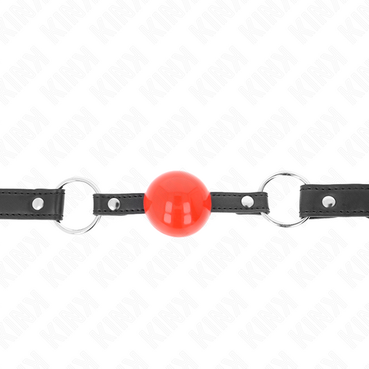 Kink - ball 4 cm gag con serratura sfera rossa cinturino nero 60 x 2 cm