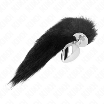 Kink - plug anale misura l 10 x 4 cm con coda sintetica 40 cm nero