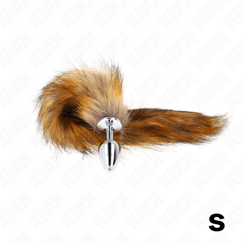 Kink - plug anale taglia s 7 x 3 cm con coda sintetica 40 cm marrone