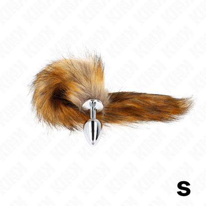 Kink - plug anale taglia s 7 x 3 cm con coda sintetica 40 cm marrone