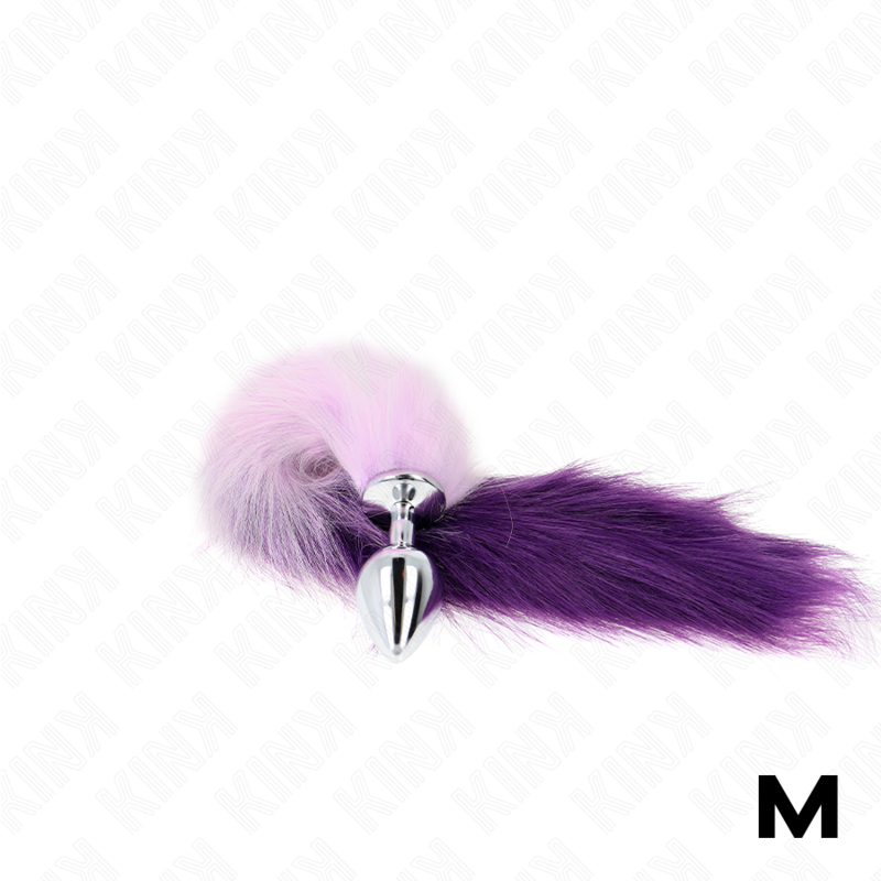 Kink - Plug anal taille M 8 x 3,5 cm avec queue synthétique 40 cm violette