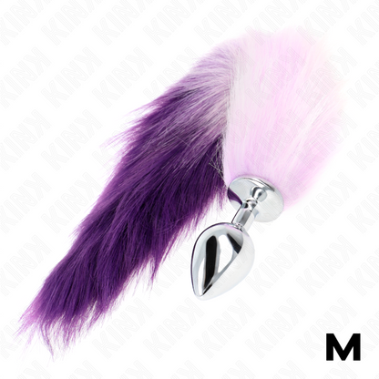 Kink - Plug anal taille M 8 x 3,5 cm avec queue synthétique 40 cm violette