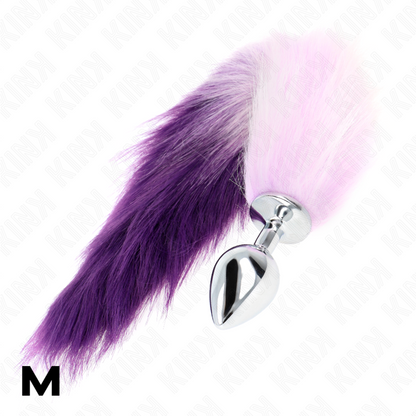 Kink - Plug anal taille M 8 x 3,5 cm avec queue synthétique 40 cm violette