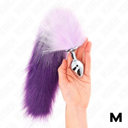 Kink - Plug anal taille M 8 x 3,5 cm avec queue synthétique 40 cm violette