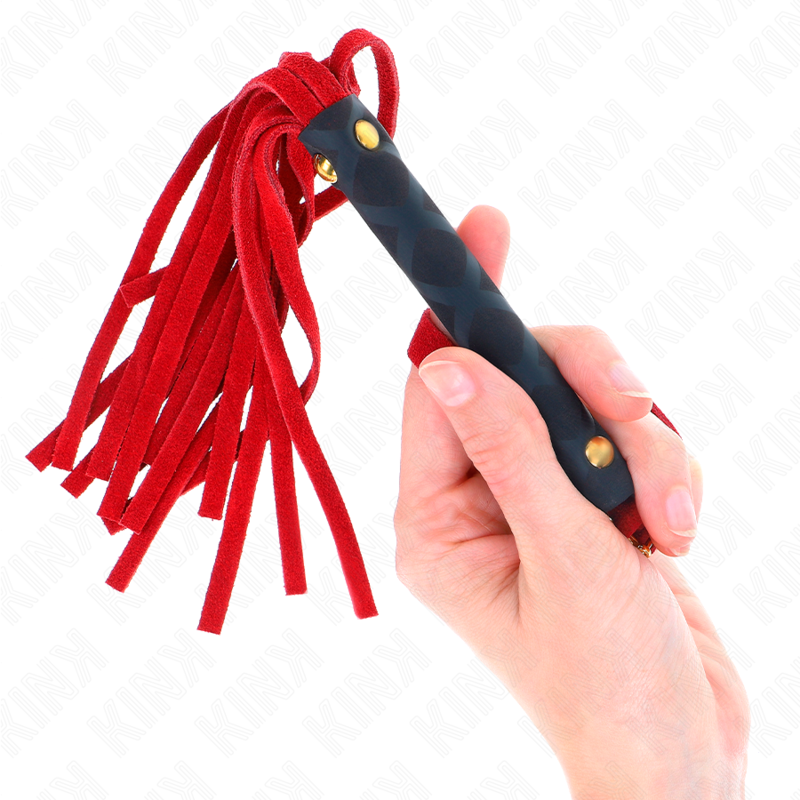 Kink - mini frusta in camoscio rosso 30 cm