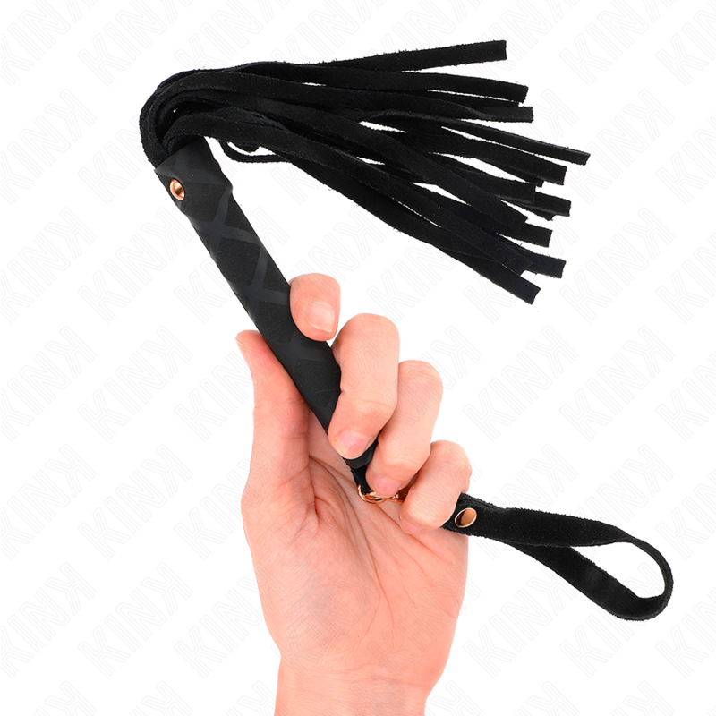 Kink - mini frusta in camoscio nero 30 cm