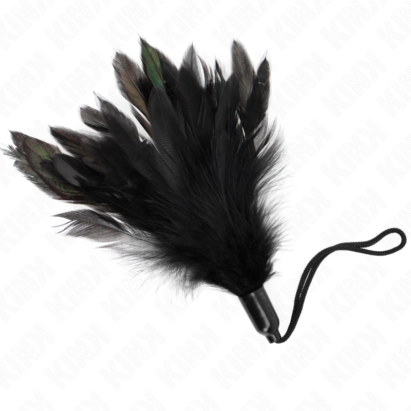 KINK - PLUMES CHATOUILLANTES AVEC POIGNÉE EN CORDE BASE EN PLASTIQUE 15 CM