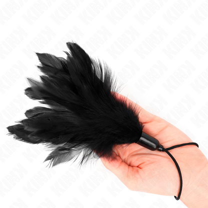 KINK - PLUMES CHATOUILLANTES AVEC POIGNÉE EN CORDE BASE EN PLASTIQUE 15 CM