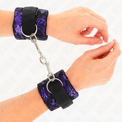 Kink - resistenza da polso corta in pizzo di velluto e fascia in nylon viola/nero 23 x 6,5 cm