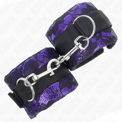Kink - resistenza da polso corta in pizzo di velluto e fascia in nylon viola/nero 23 x 6,5 cm